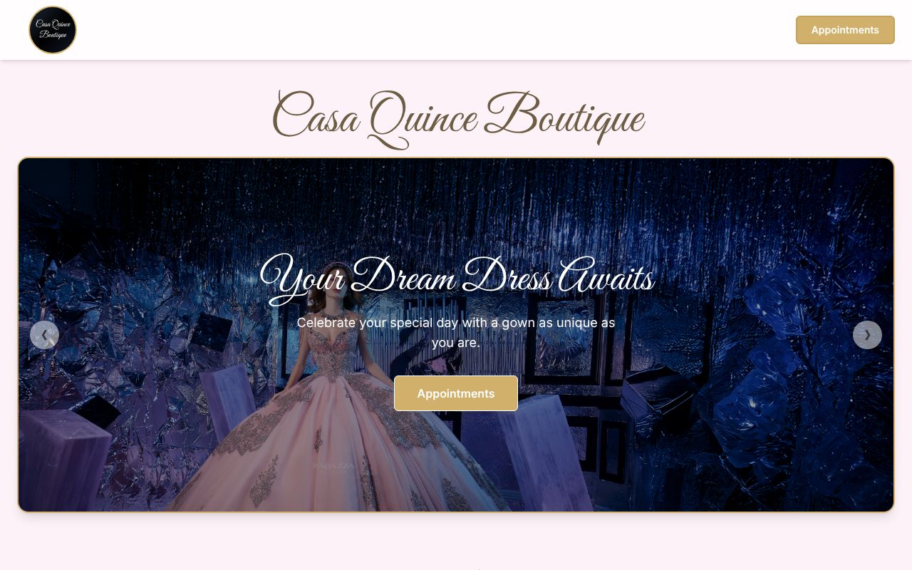 Casa Quince Boutique website preview